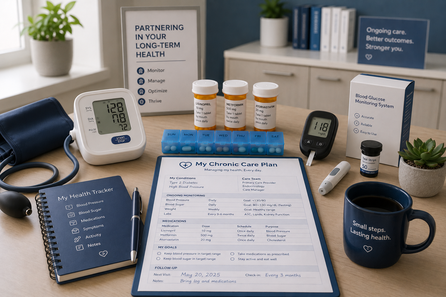 Chronic disease management tools and care plan